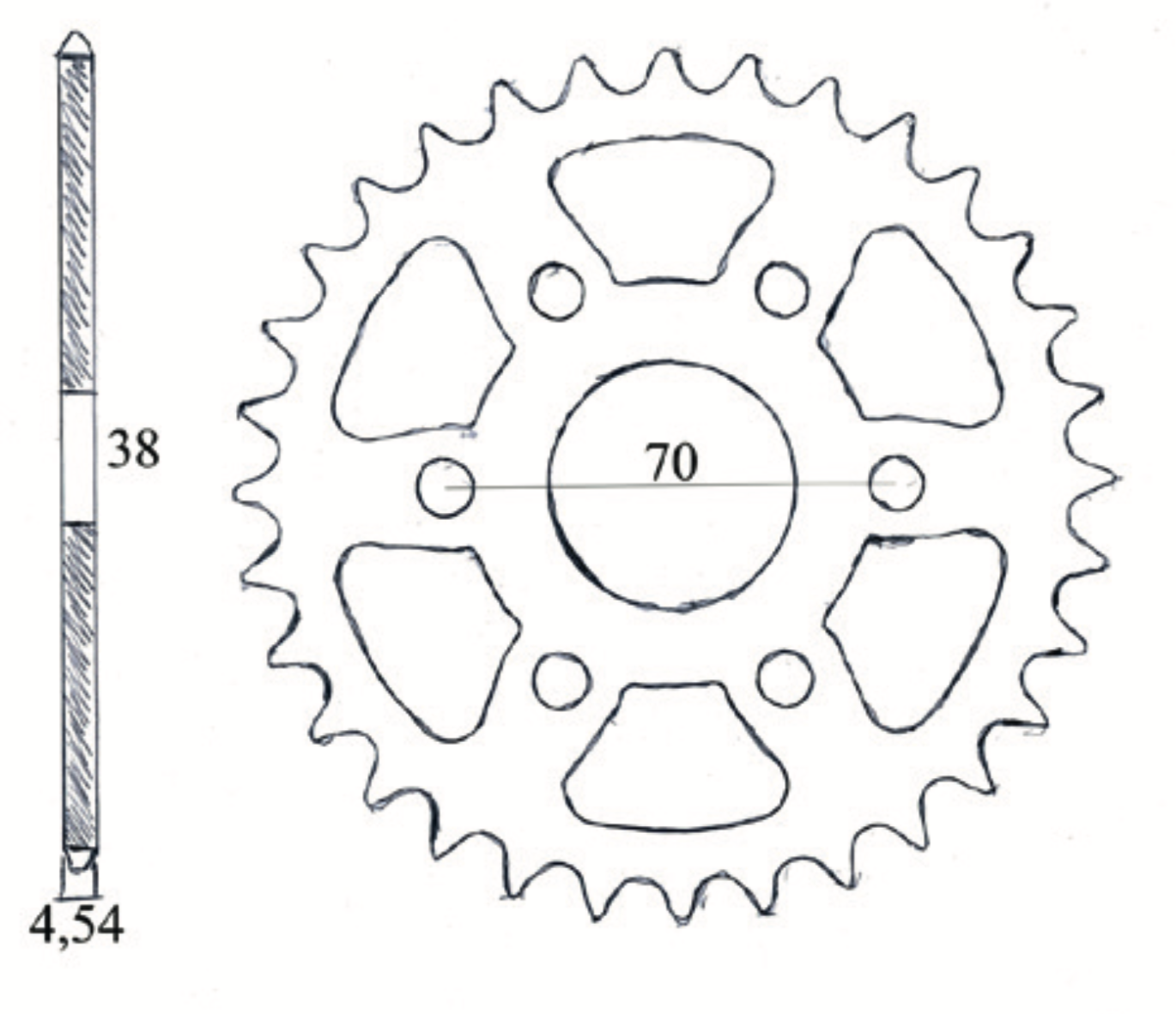 Rear drive for JØS hubs, 120mm, 32T Plant - 2
