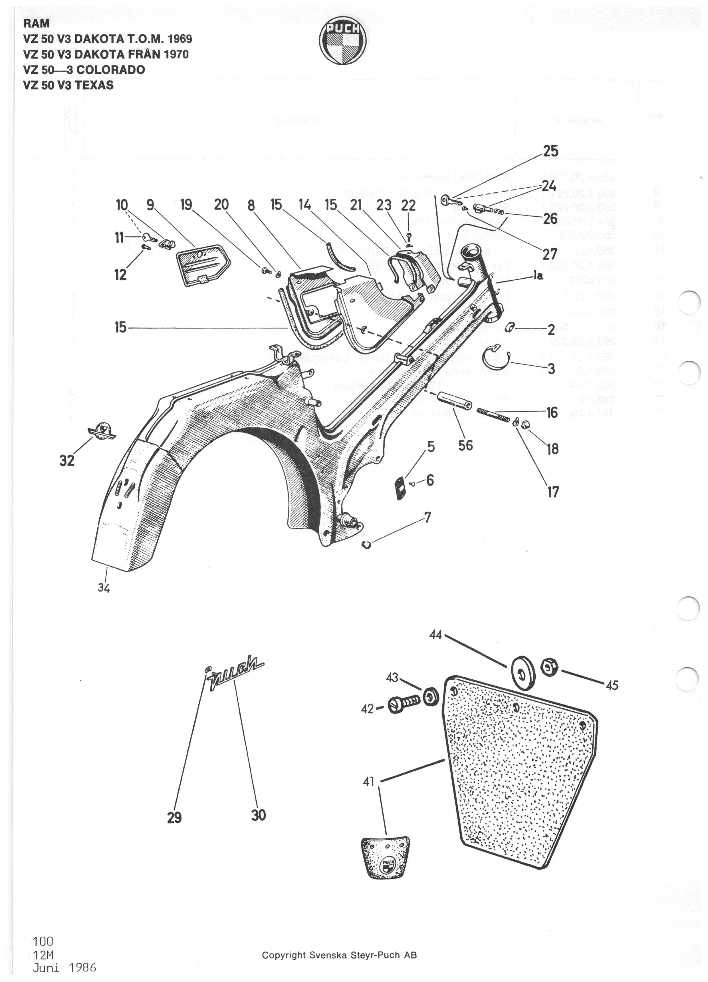 Halterung für Kabel, montiert unter dem Kraftstofftank am Dakota/VZ50 / Colorado / Texas - 3
