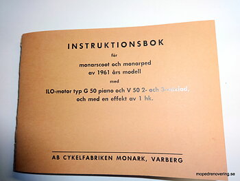 Monarscoot / Monarped 1961 käyttöohjeet