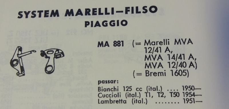 Brændende spidser nr. MA 881 (Bremi 1605) til Lambretta / Bianchi / Cuccioli - 2