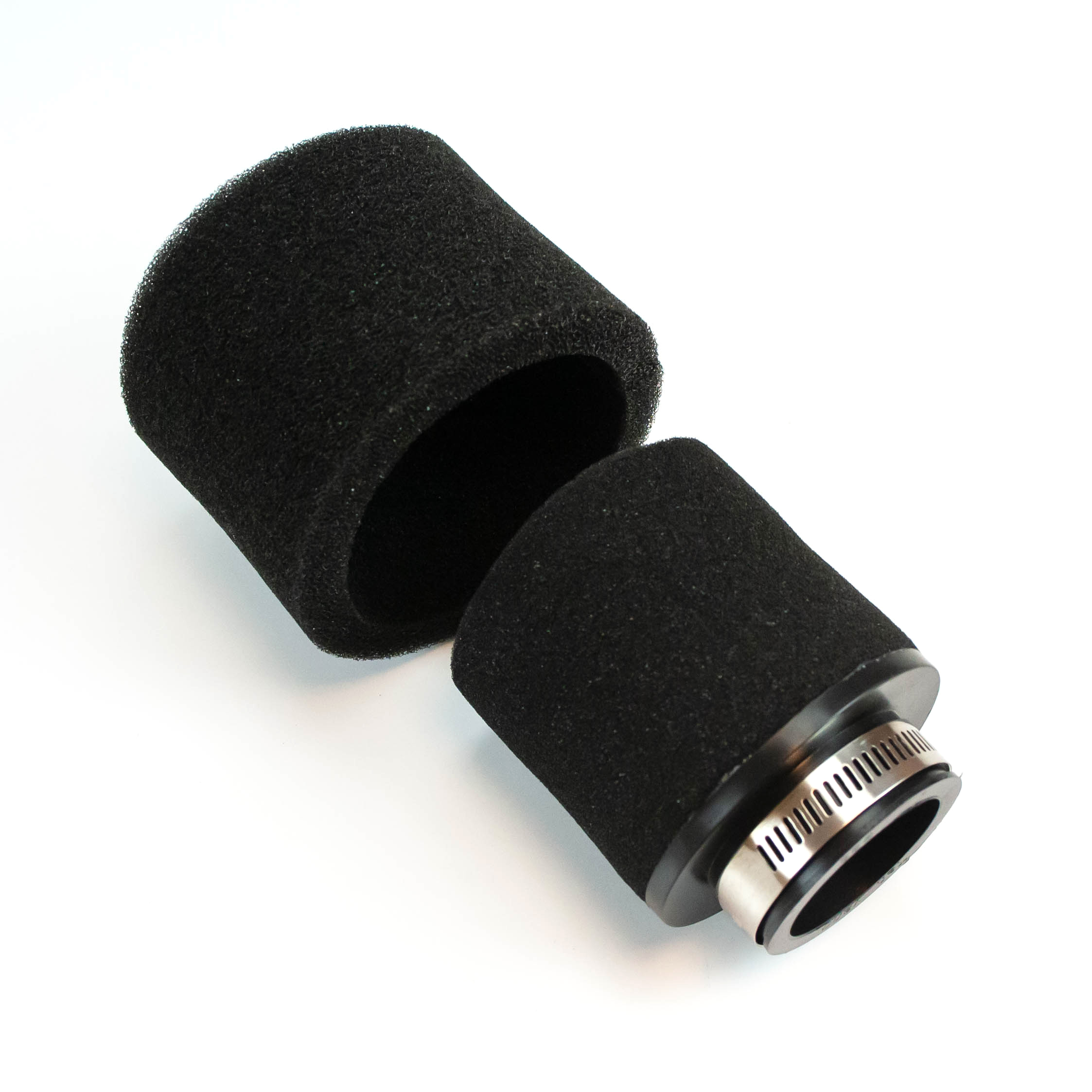 Luftfilter universal, rett tilkobling, 38 mm, svart skumfilter - 2