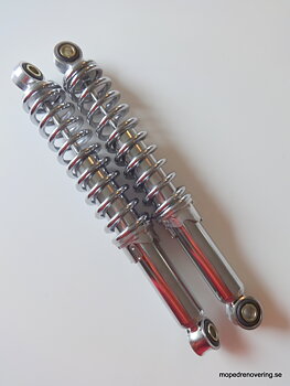 Rear shock absorbers, adjustable for 3 modes, &nbsp;chrome. Sold in pairs. 300 mm.