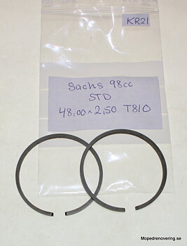 Piston rings 48,00x2,50 STD. T801. SACHS 98 CC NOS