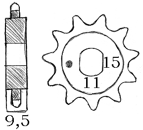 Ketjuratas edessä Kreidler Florett 13T - 2