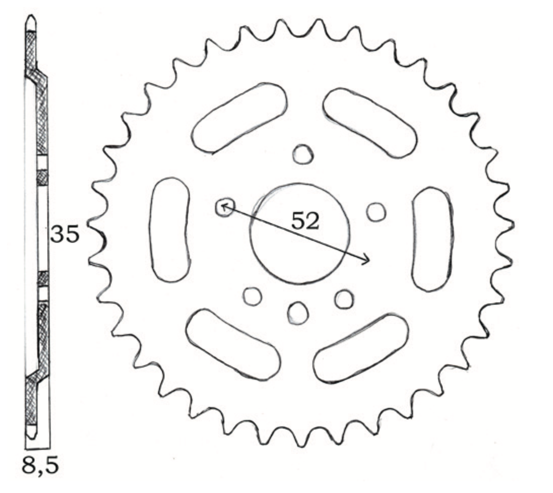 Kettenrad 28 Zähne, Florida/MV50, MS, VS, MW - 3