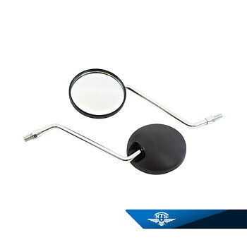 Rear view mirror R+L  chrome/black. M10