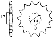 Ketjuratas, edessä 13 hammasta Puch - 2