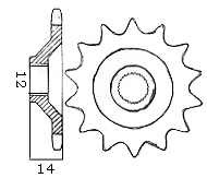 Kettenrad 14 Zähne, Typ 845, 2/3 Schalt-Småsplines - 2