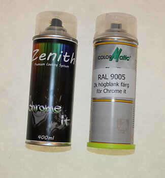 Paint Motip, Kromlakspray inkl. højglans sort primer 400 ml