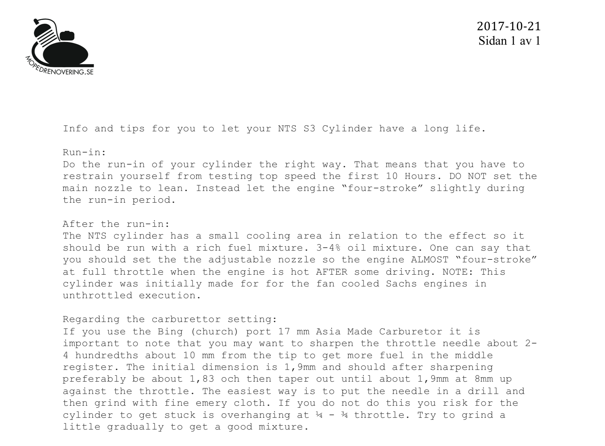 Tiveden installation instructions - 2