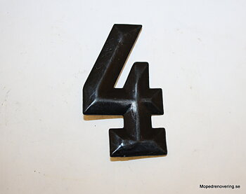 Nummer 4 zum Nummernschild für ältere MC. Höhe ca. 75 mm, eckig