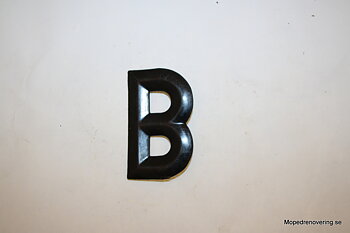 Buchstabe B zum Nummernschild für ältere MC. Höhe ca. 75 mm, eckig