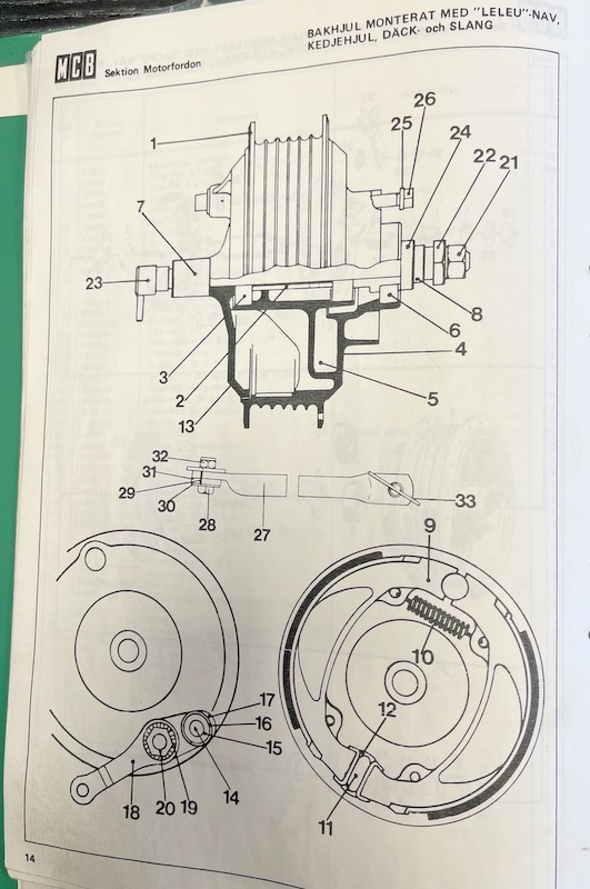 Fjeder bag på bremsen, Leleunav Monark 125 cc NOS 13091-8 - 3