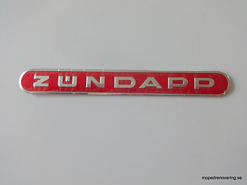 Badge fuel tank red on aluminium, 1963-74