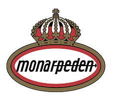 Mærkat "Monarpeden". Godt lavet, fremstillet i Sverige