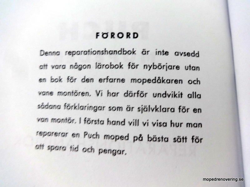 Korjaus Manuaalinen vanhin Puchmopeds, alkuperäinen painettu 1957 - 2