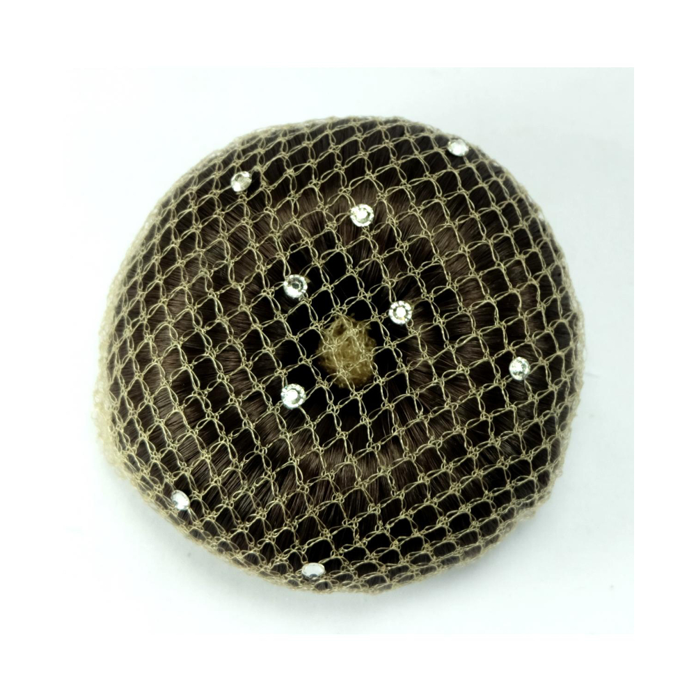 Hårnett med swarovski krystaller sølv