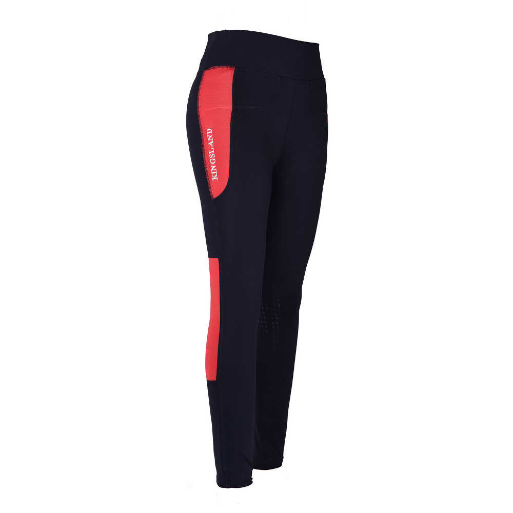 Kingsland Karina F-Tec Knee Grip kompresjonstights til damer red hibiscus LARGE