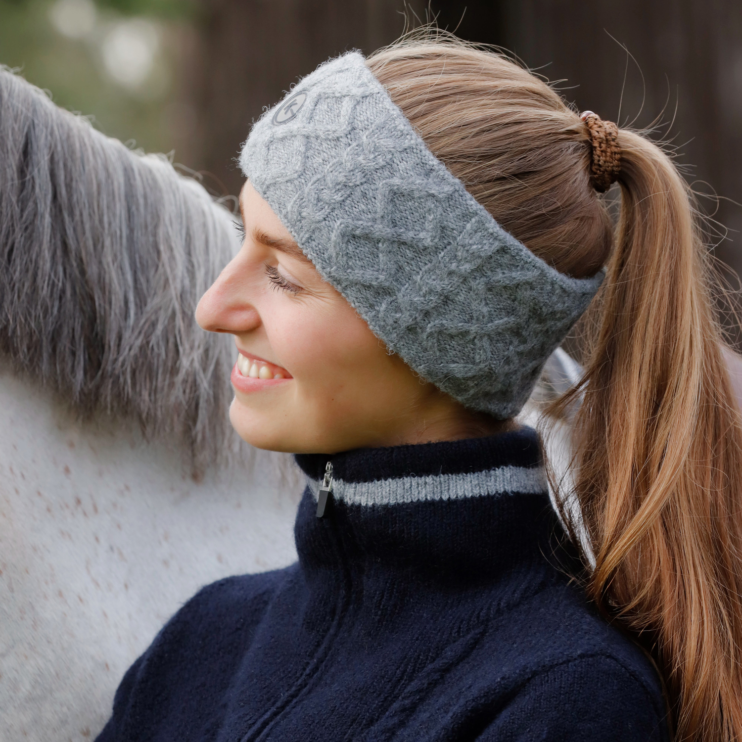 Kingsland Gizelle Ladies Cable knitted Headband Grey - 2