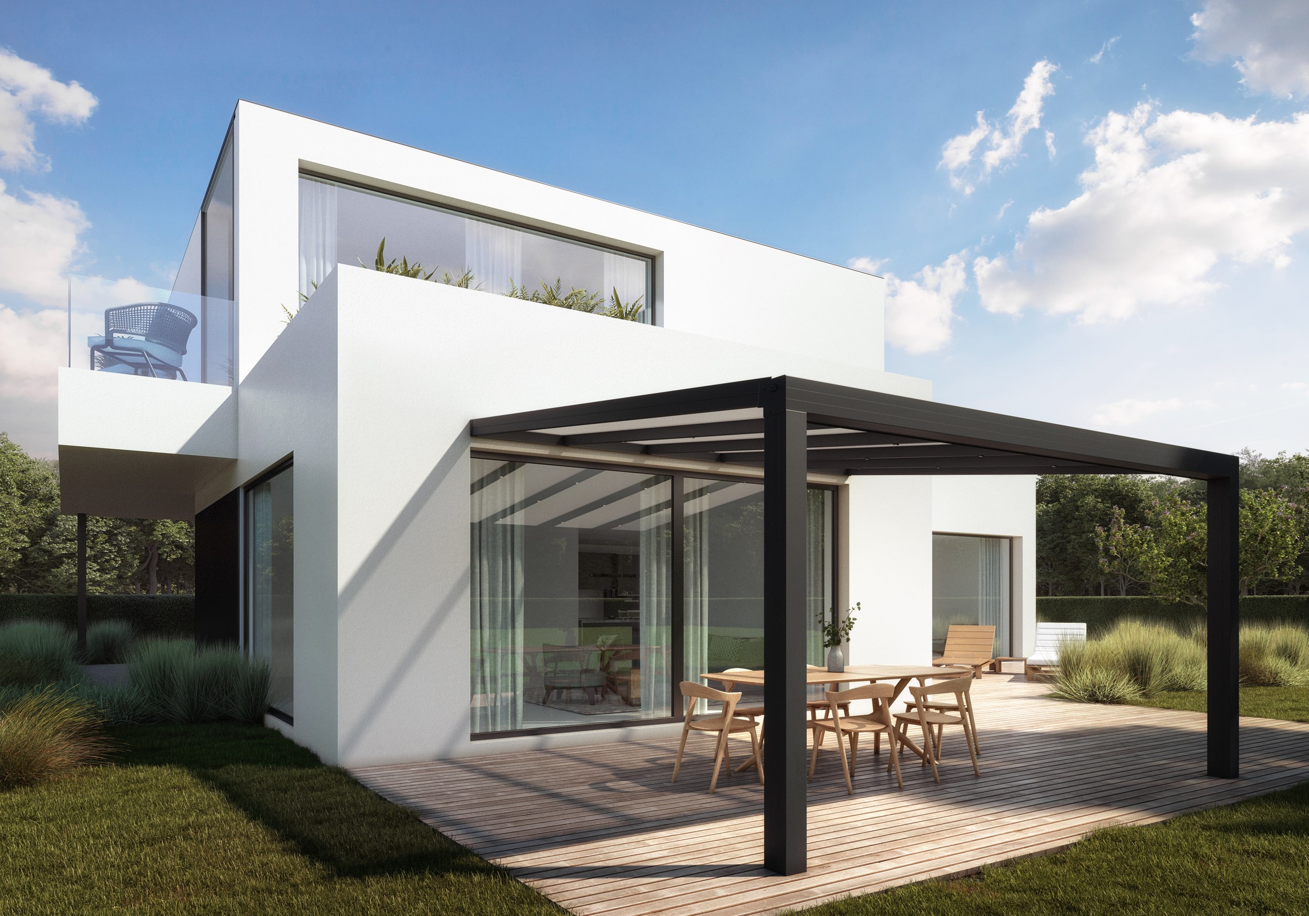 Terrace Komplett Altantak Multiglas 16 mm Klar L:3117 B:5070 - 5