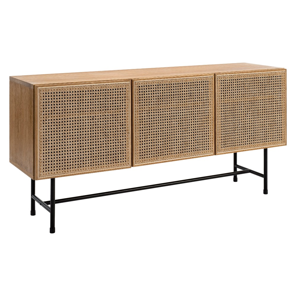 Racquet Sideboard 150 cm Oak Oiled Metal Legs