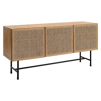 Racquet Sideboard 150 cm Oak Oiled Metal Legs