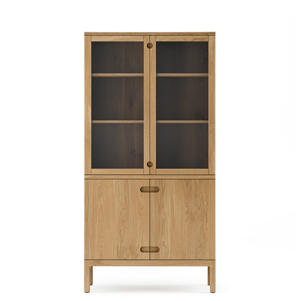 Prio Glas Cabinet (Oak several choices) - Stolab