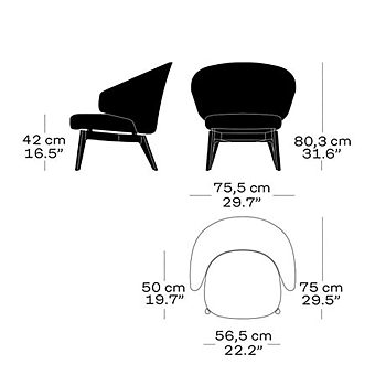 Let™ SH200 Lounge chair wooden legs - Design bargin/Disply Item* - Fritz Hansen
