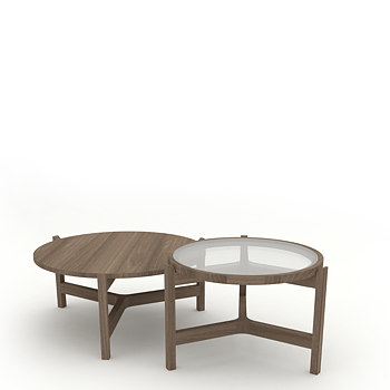 Optic Round Coffee Table with glass table top (several choices) -  Kristensen & Kristensen