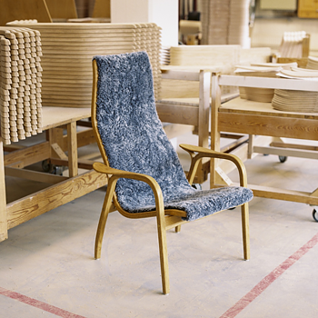 Lamino Armchair (White p. oak/Sheepskin Sahara) - Quickship - Swedese