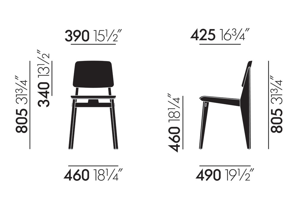 Chaise Tout Bois Stol - Prouvé - Vitra - 8