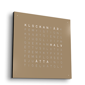 Qlocktwo 90x90 cm Steel (Hazelnut)