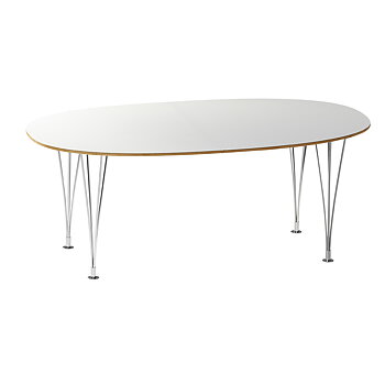 Superellipse Dining table (white laminate several sizes) - Bruno Mathsson 