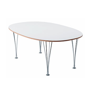 Superellipse Dining table (white laminate several sizes) - Bruno Mathsson 