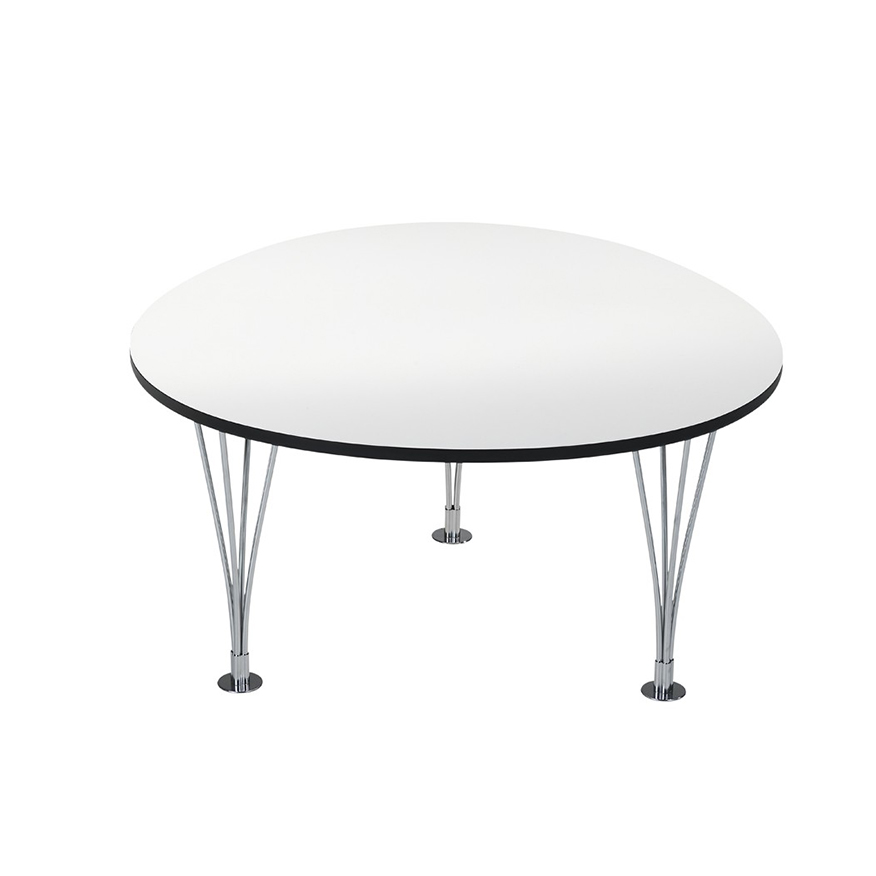 Trisuperellips Matbord (vit laminat)-  Bruno Mathsson 