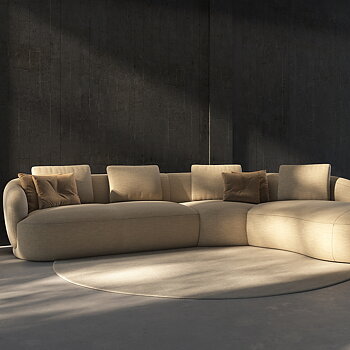 Torino soffa 3-sits + Schäslong 307 cm (flera val) - Flexlux