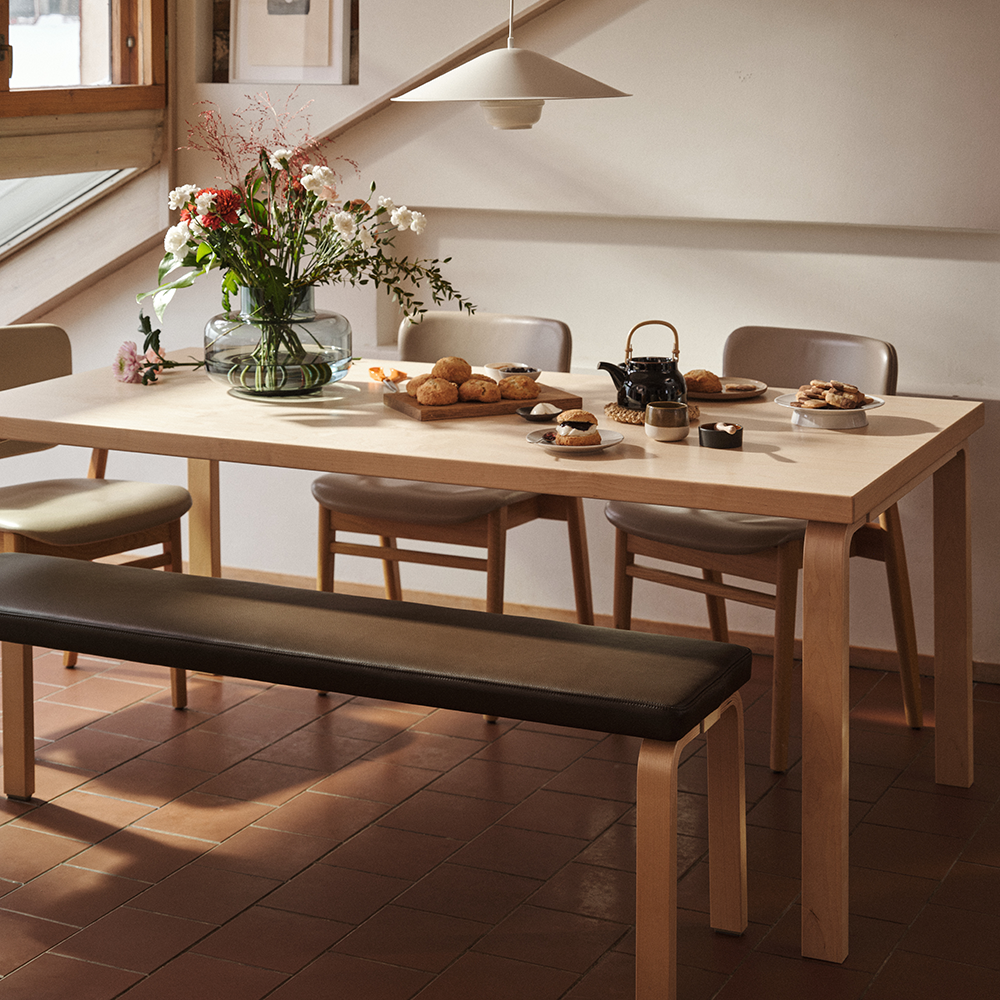 Bord 82B, Vit laminat/björk 135x85 - Aalto - I lager - 9