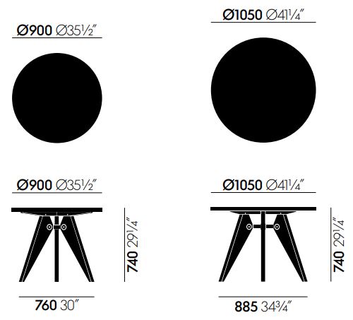 Guéridon Matbord Ø90/105 cm - Vitra - 9