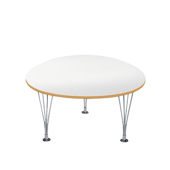 Trisuperellips Soffbord (Vit laminat) - Bruno Mathsson 