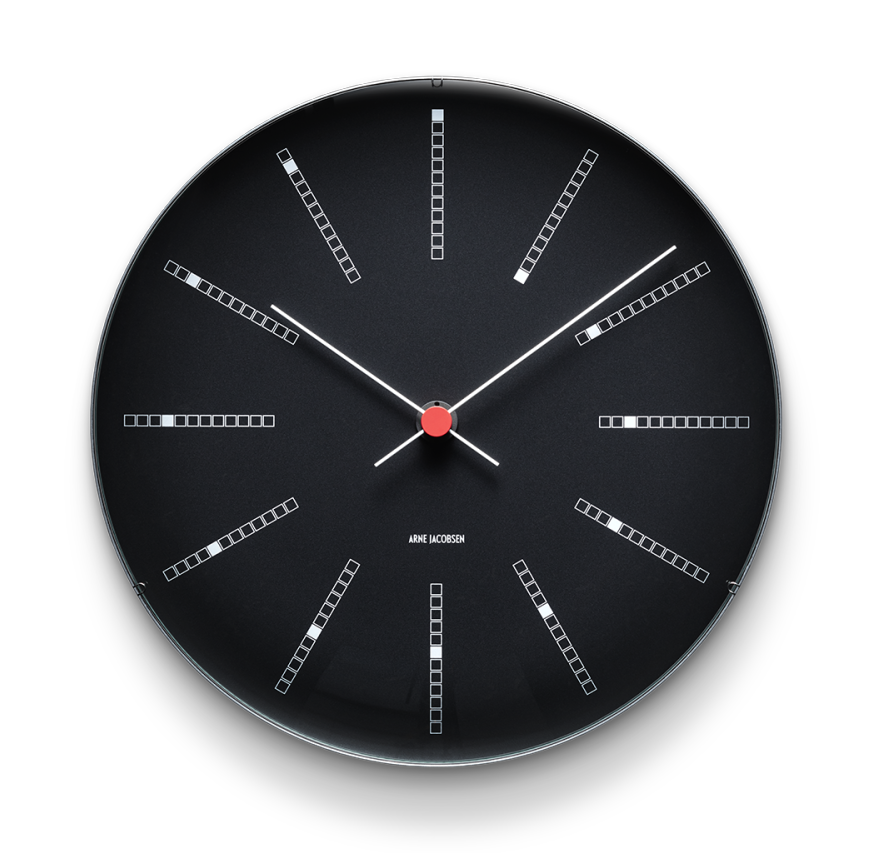 Arne Jacobsen Bankers Väggklocka svart (29 cm) - I lager
