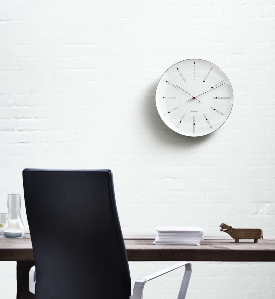 Arne Jacobsen Bankers Wall clock white