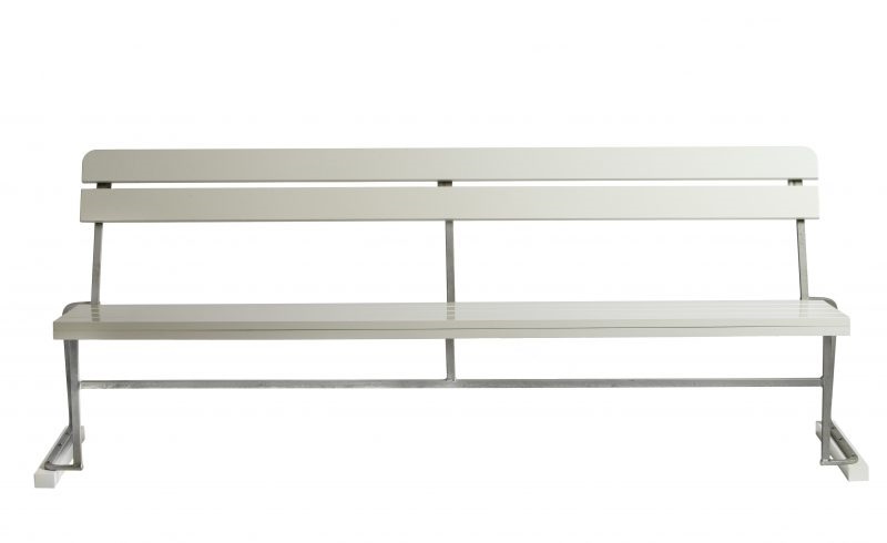 Soffa 5 vitlackad ek / zink stativ - Grythyttan stålmöbler - 3