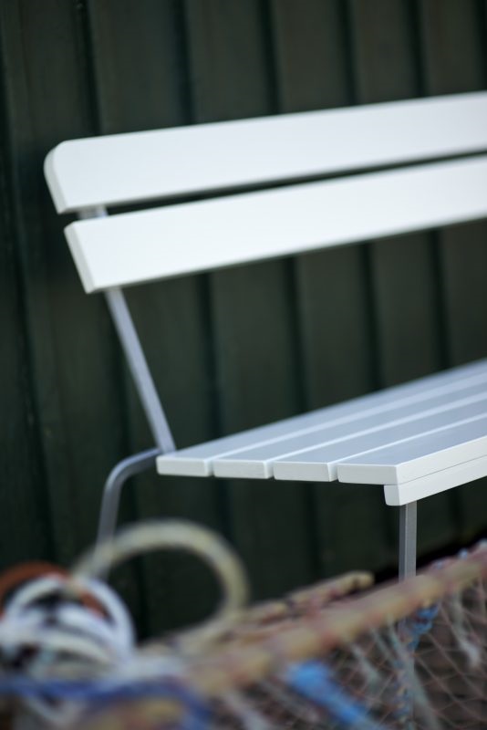 Soffa 5 vitlackad ek / zink stativ - Grythyttan stålmöbler - 4