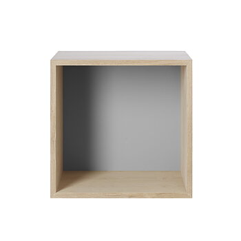 Stacked 2.0 Hyllsystem Medium Ek med Ljusgrå baksida 