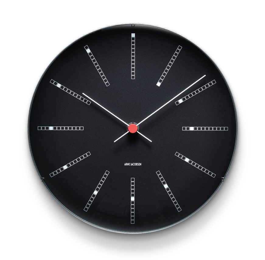 Arne Jacobsen Bankers Wall clock black Rosendahl Timepieces