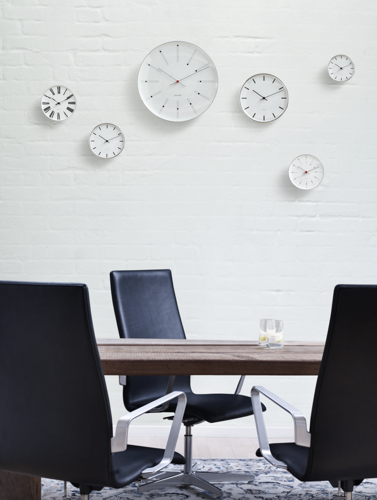 Arne Jacobsen Bankers Wall clock black Rosendahl Timepieces