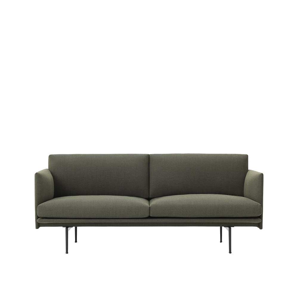 Outline Soffa 2-sits Tyg Remix 163/Svarta Ben - Quickship