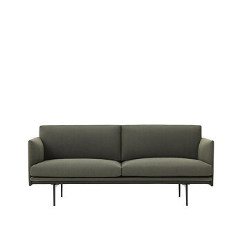 Outline Sofa 2-seater Fabric Remix 163/Black Legs - Quickship