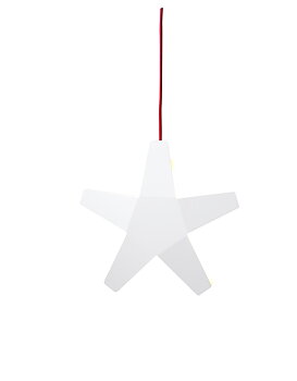 Advent Julstjärna vit/röd sladd