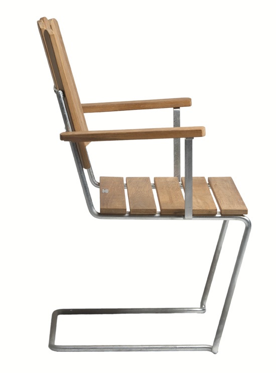 Armchair A2 (teak/hot-dip galvanized) - In stock Grythyttan Stålmöbler - 3